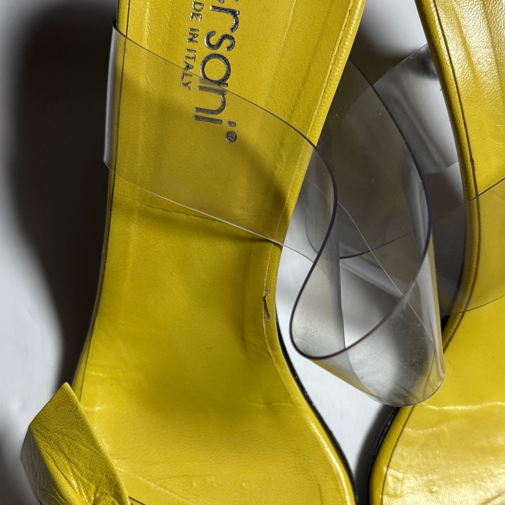 Versani Yellow Heels Sandals Women Size 8 1/2 - Picture 3 of 16